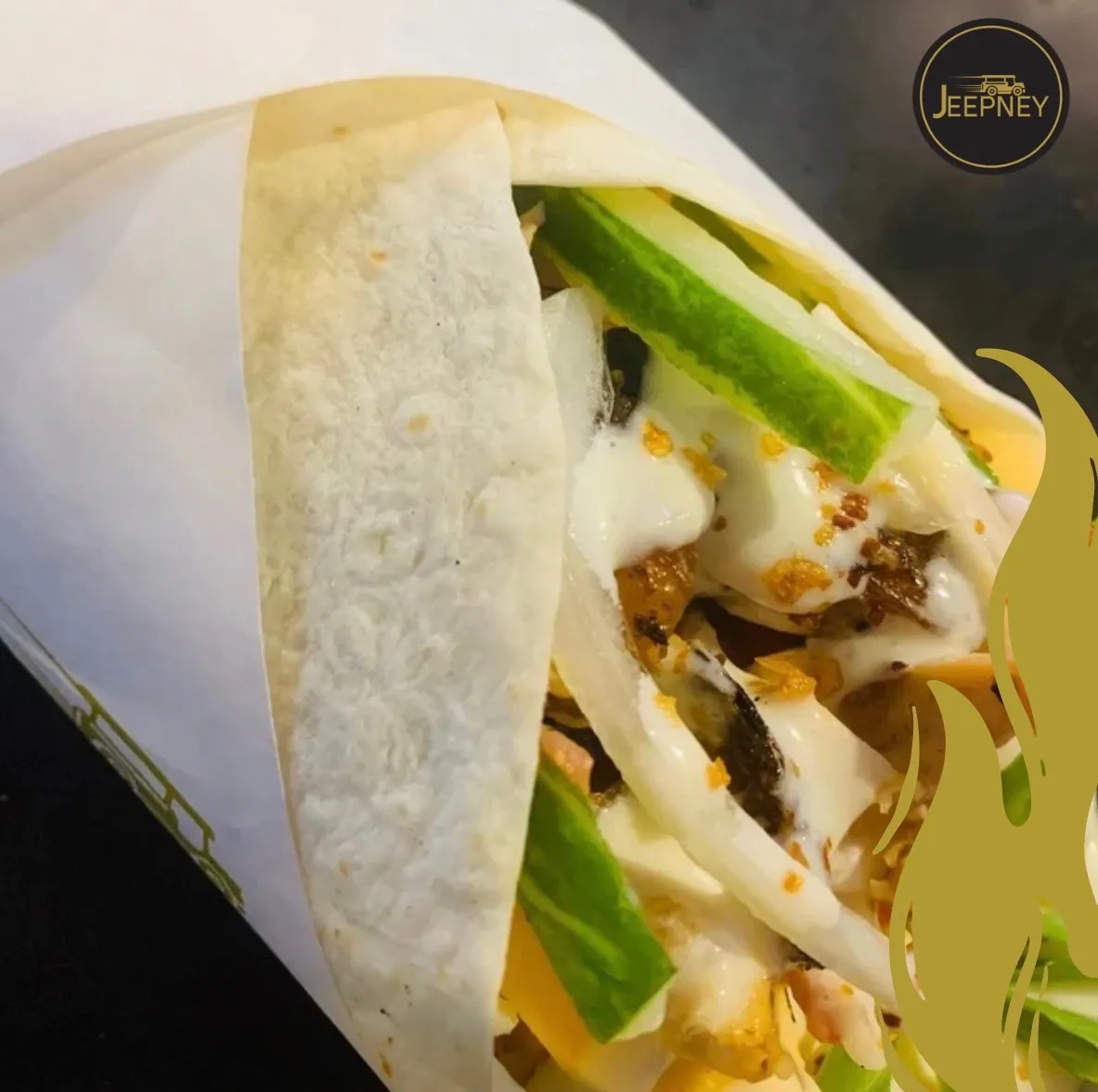 Filipino Shawarma Wrap — Filipino-style shawarma wrap at Jeepney Winnipeg