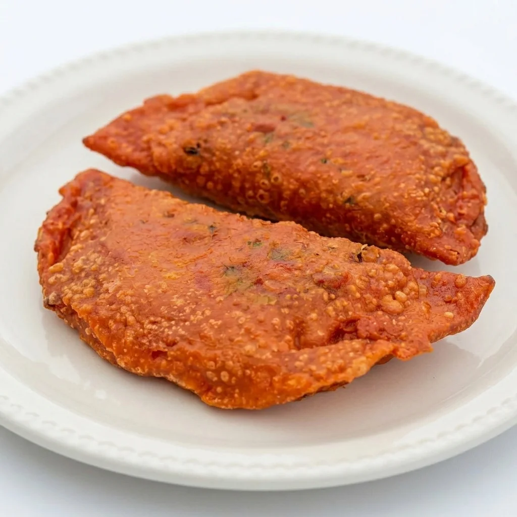 Ilocos Empanada — Filipino savoury pastry with longganisa and egg at Jeepney Winnipeg
